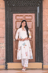 Arihantam Classic White Chicken A-Line Co-ord Set