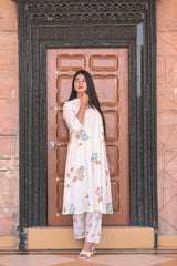 Arihantam Classic White Chicken A-Line Co-ord Set