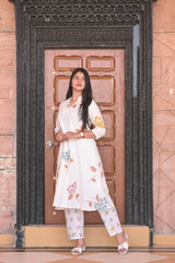 Arihantam Classic White Chicken A-Line Co-ord Set