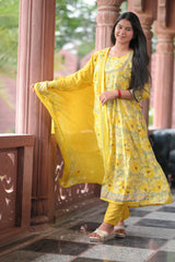 Arihantam Sunshine Bloom 3-Piece Anarkali Set