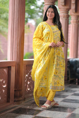 Arihantam Sunshine Bloom 3-Piece Anarkali Set