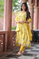 Arihantam Sunshine Bloom 3-Piece Anarkali Set